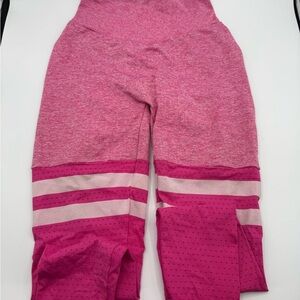 Women's Pink Leggings with Stripes